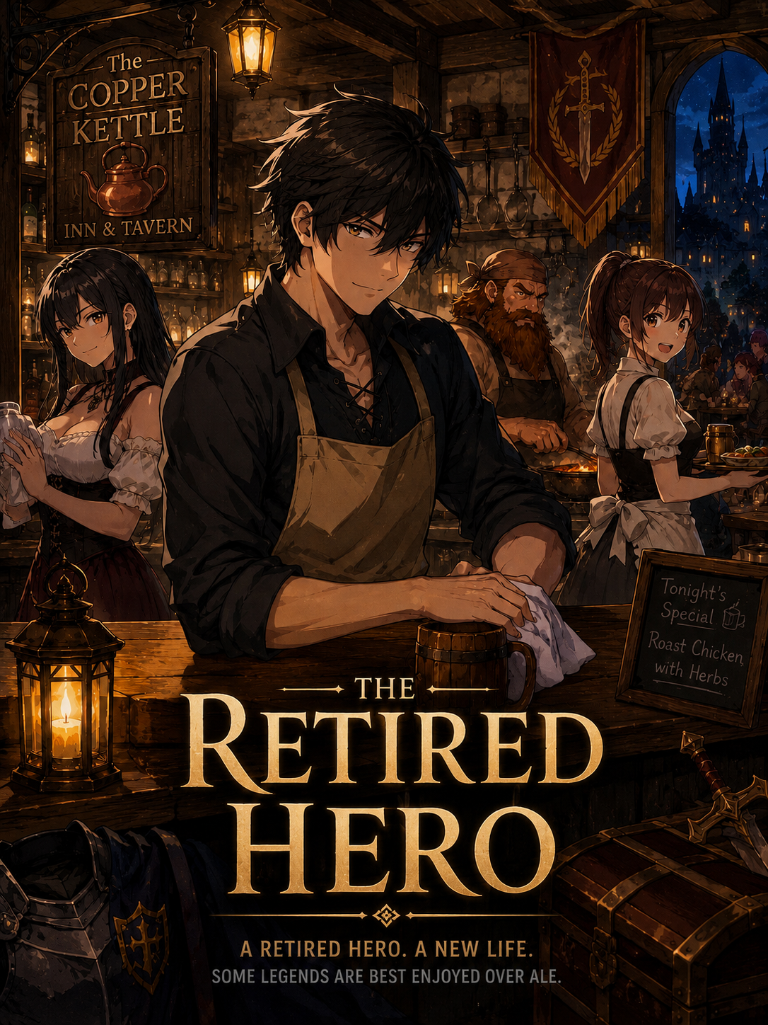Cover art for The Retired Hero, a tavern scenario on AI Dungeon