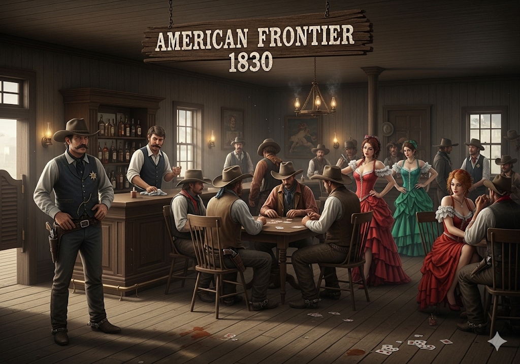 Cover art for American Frontier 1830 v1.15, a frontier scenario on AI Dungeon