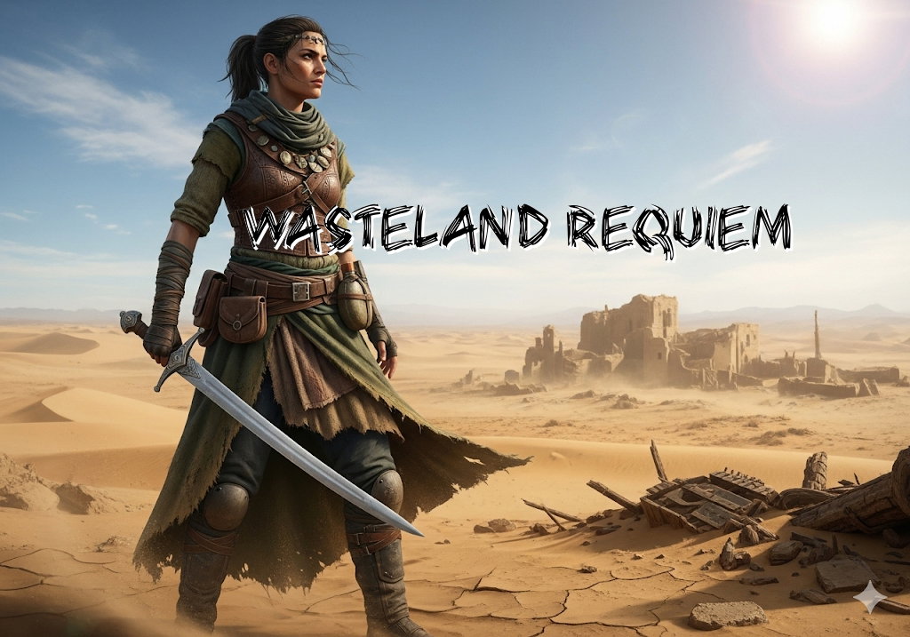 Cover art for Wasteland Requiem v1.0, a wasteland scenario on AI Dungeon