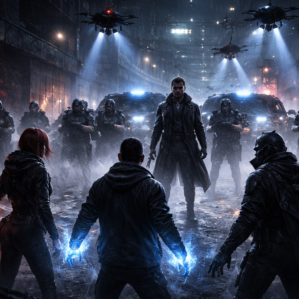 Cover art for The Resistance , a superpowers scenario on AI Dungeon