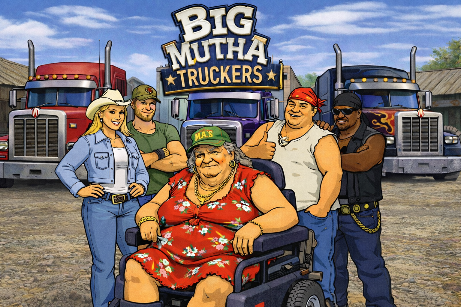 Cover art for Big Mutha Truckers , a trucking scenario on AI Dungeon
