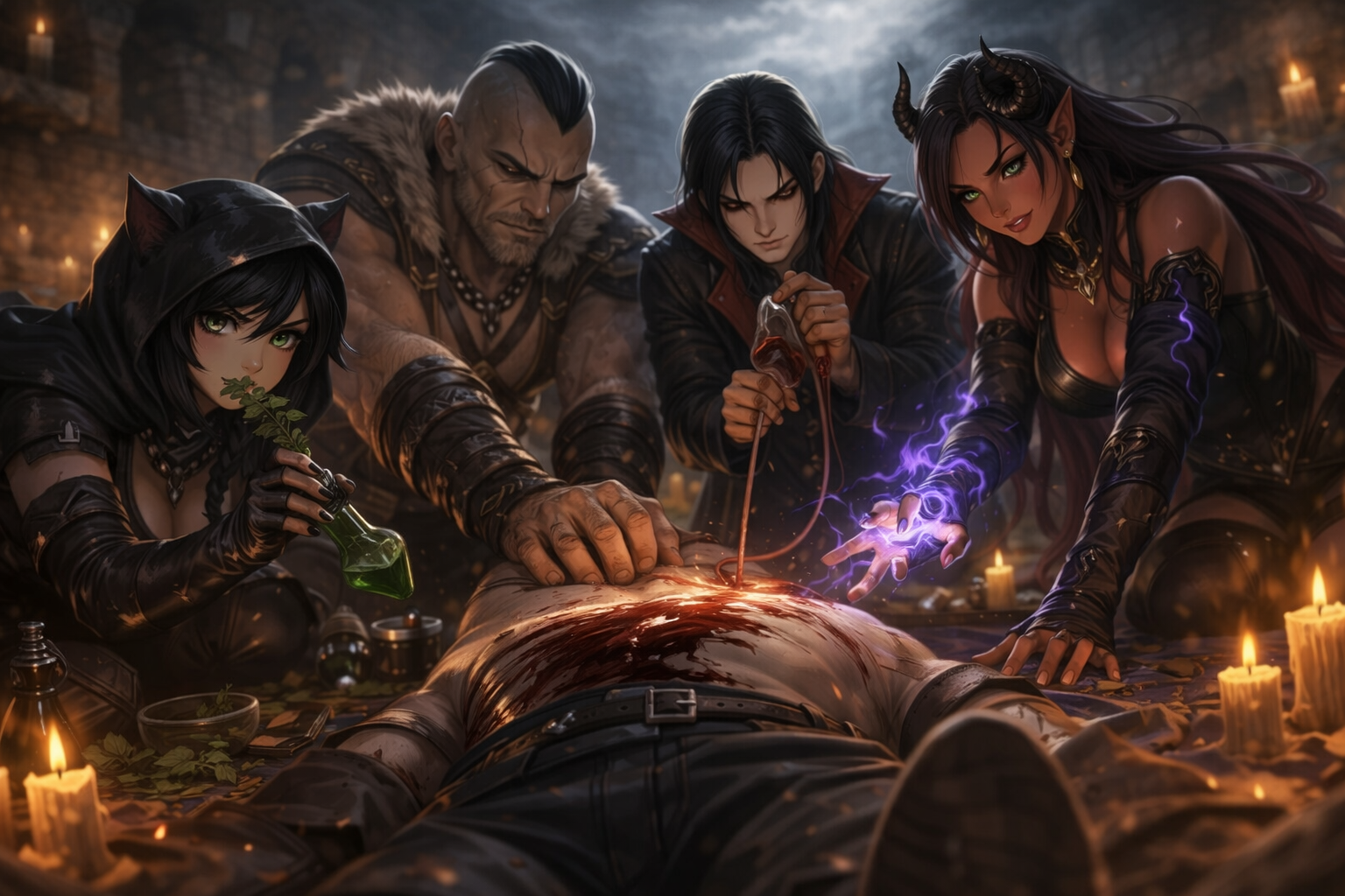 Cover art for Your Party Saved You!❤️🔥, a fantasy scenario on AI Dungeon