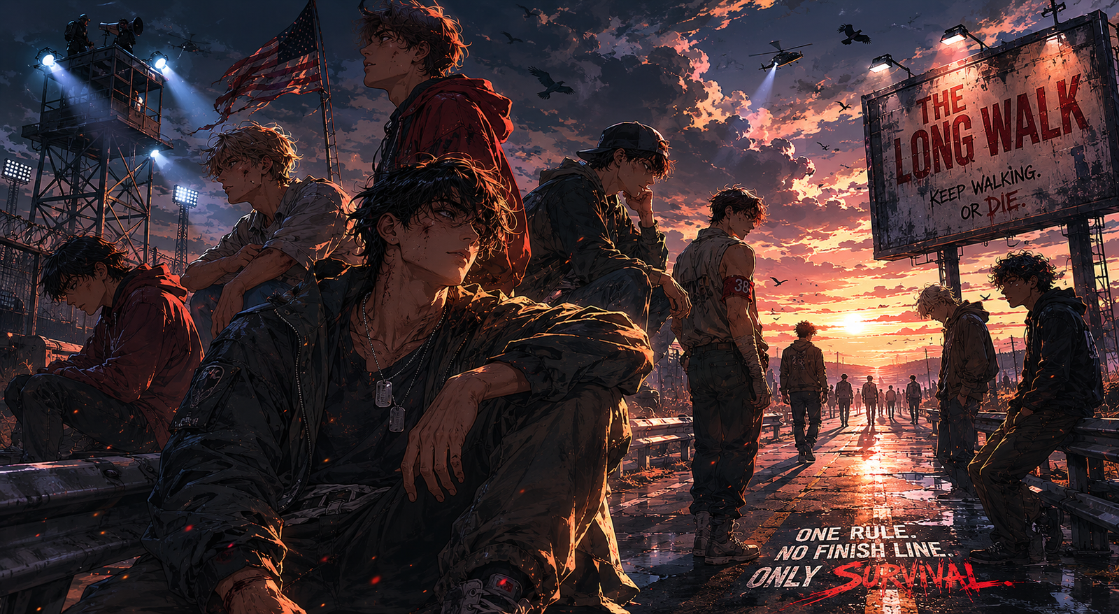 Cover art for THE LONG WALK, a suspense scenario on AI Dungeon