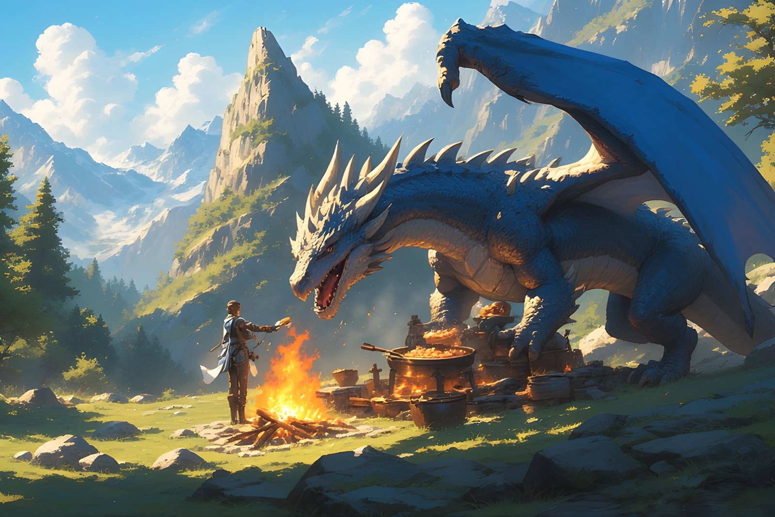 Cover art for Meat & Magic: Modern Meals, Medieval World, a slice of life scenario on AI Dungeon