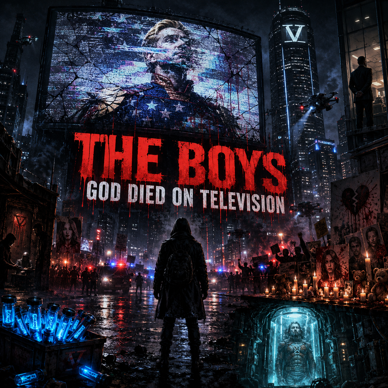 Cover art for The Boys: God Died on Television, a the boys scenario on AI Dungeon