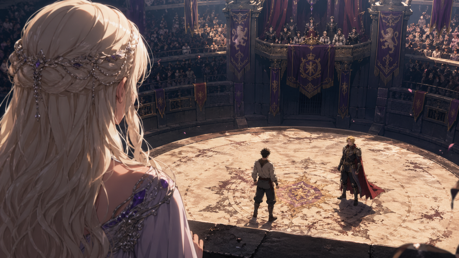 Cover art for A Bout for Her Hand, a fantasy scenario on AI Dungeon