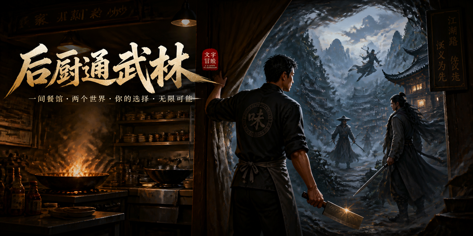 Cover art for Fantasy: Traveling to a Chinese martial arts world to open a restauran, a fantasy scenario on AI Dungeon