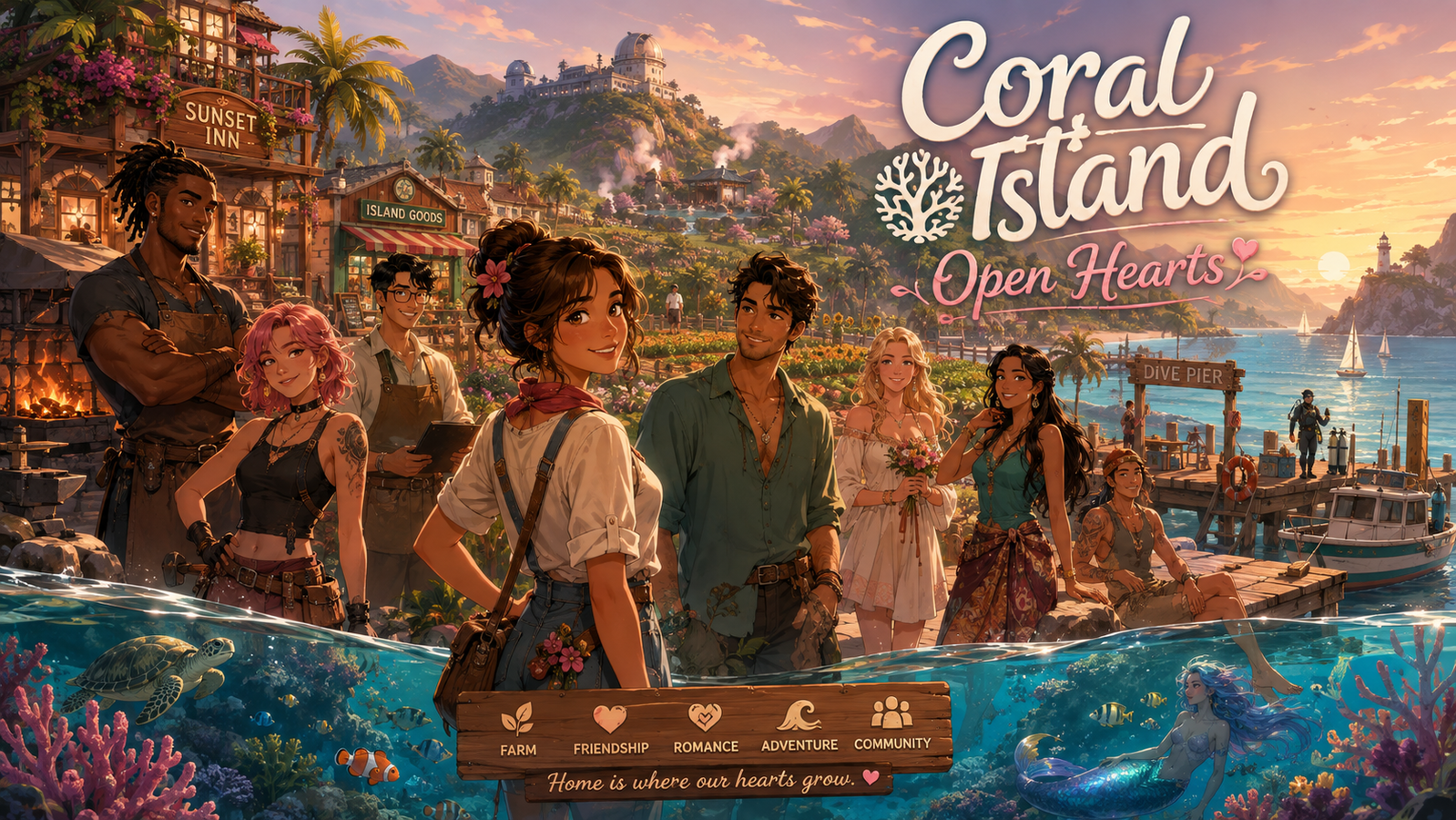 Cover art for Coral Island: Open hearts, a poly world on Voyage