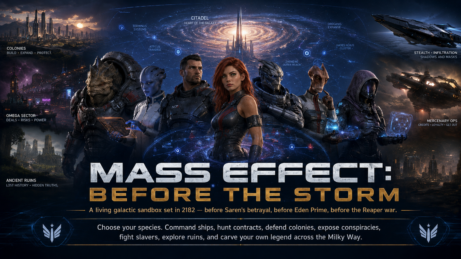 Cover art for Mass Effect: Before the Storm, a mass effect world on Voyage