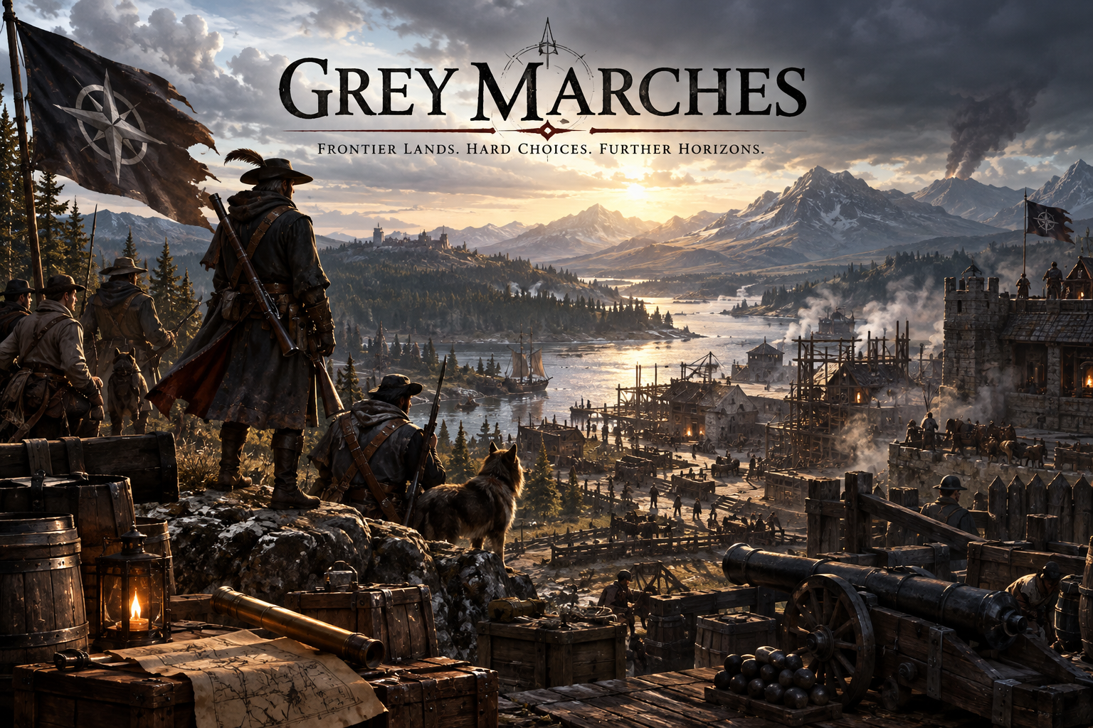 Cover art for The Grey Marches, a historical world on Voyage