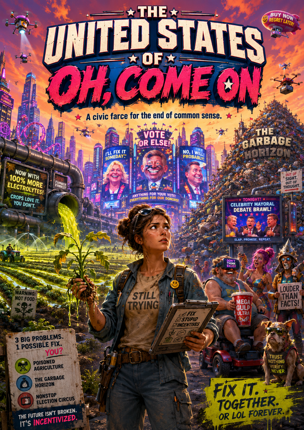 Cover art for Idiocracy, an america world on Voyage