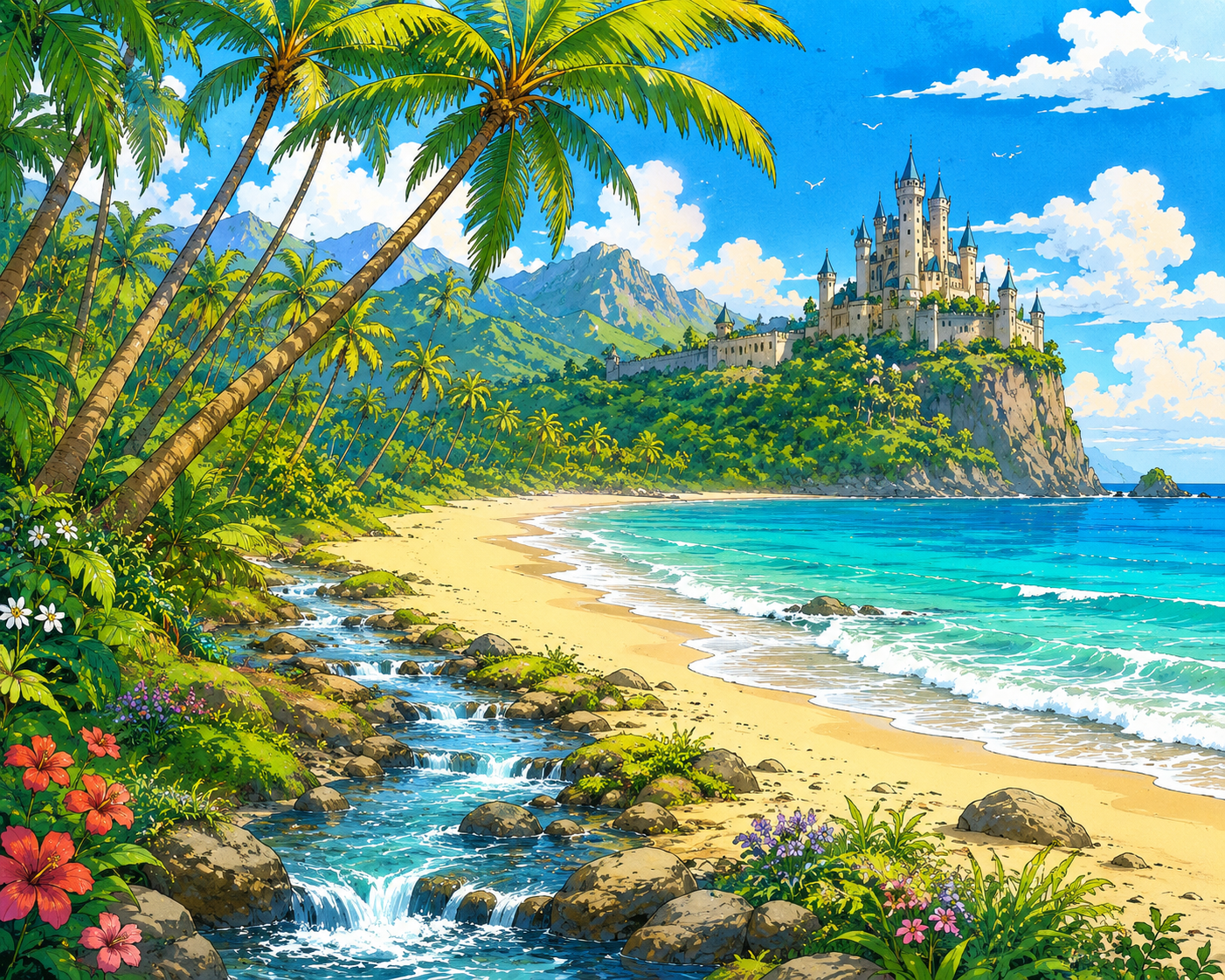 Cover art for The verdant beach., a magic scenario on AI Dungeon