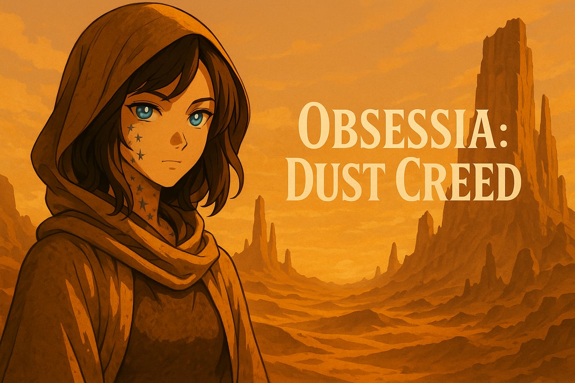 Cover art for Obsessia: Dust Creed , a desert scenario on AI Dungeon