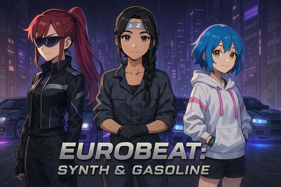 Cover art for Eurobeat: Synth & Gasoline, a race scenario on AI Dungeon
