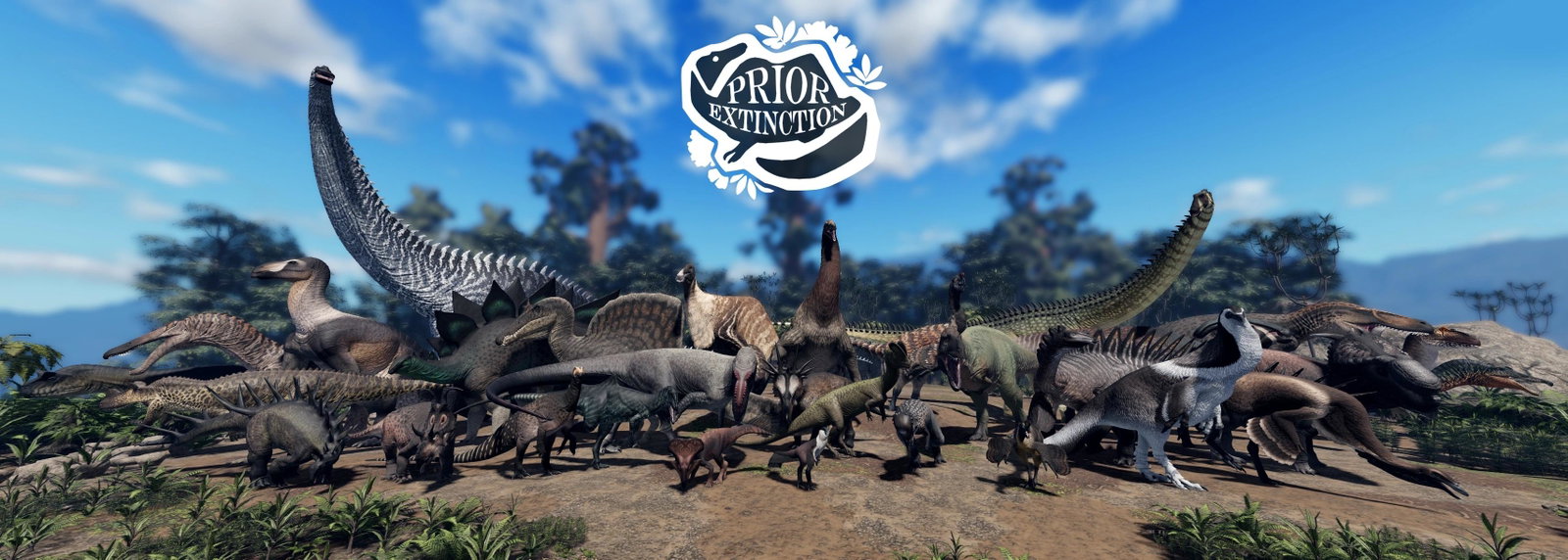 Cover art for Prior Extinction RP, Cretaceous Uplands, a dinosaurs scenario on AI Dungeon