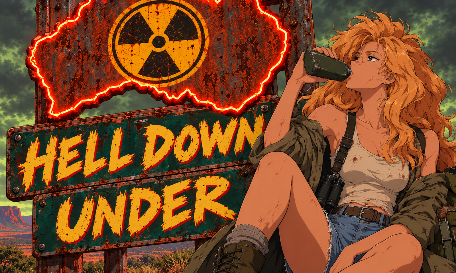 Cover art for HELL DOWN UNDER🔥, a post-apocalypse world on Voyage