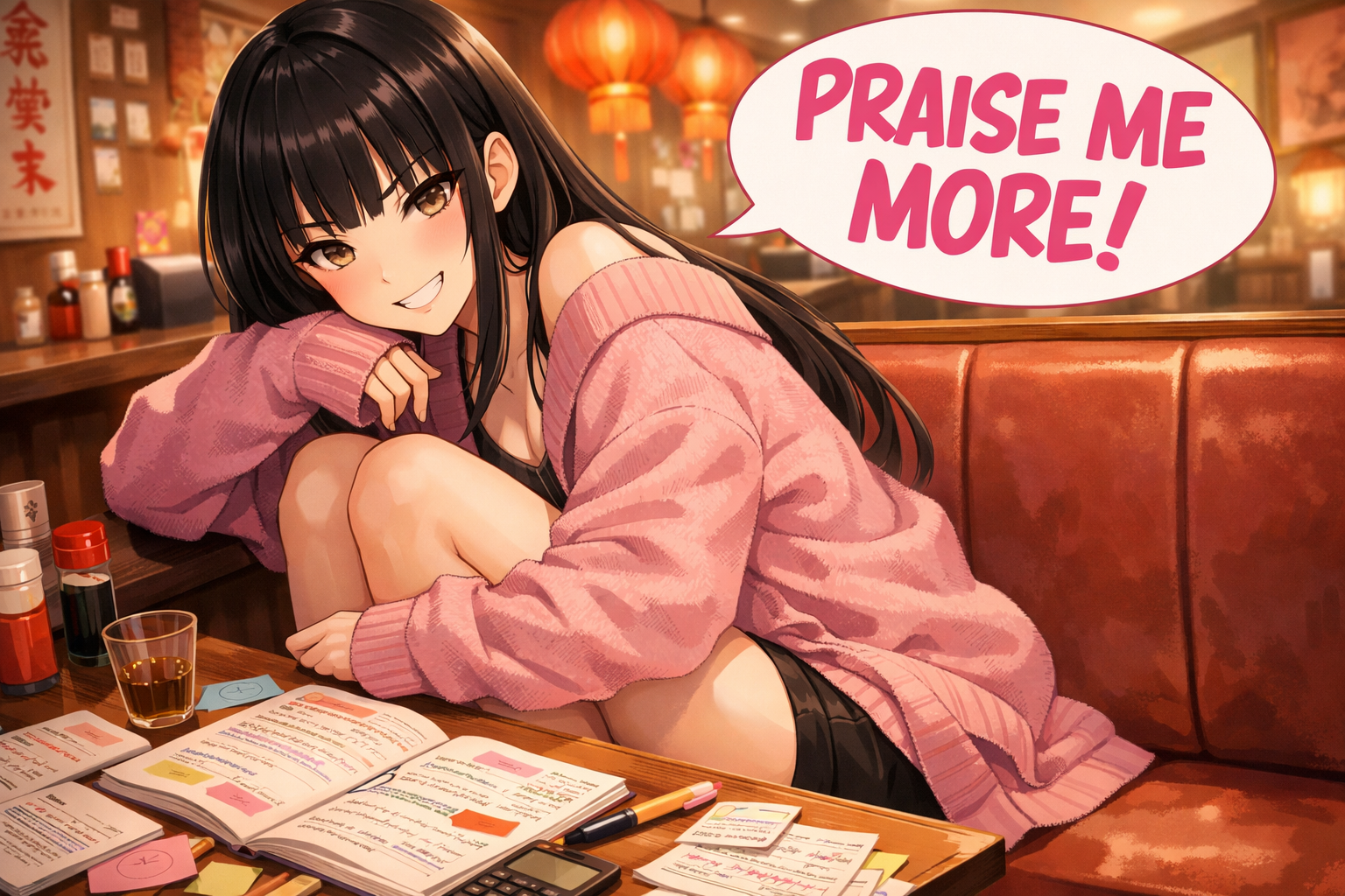 Cover art for "Praise Me More!", a slice of life scenario on AI Dungeon