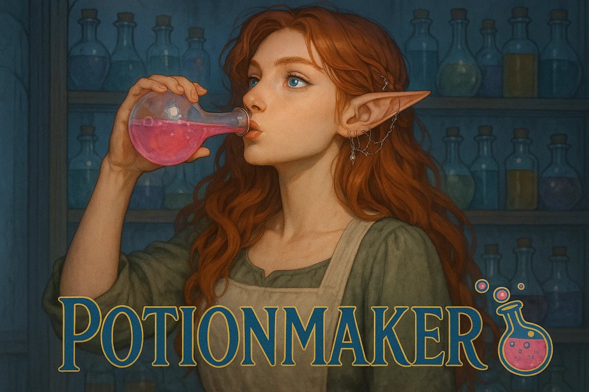 Cover art for Potionmaker 🫗, a fantasy scenario on AI Dungeon