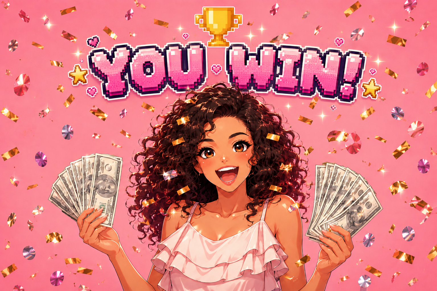 Cover art for YOU WIN!, a satire scenario on AI Dungeon