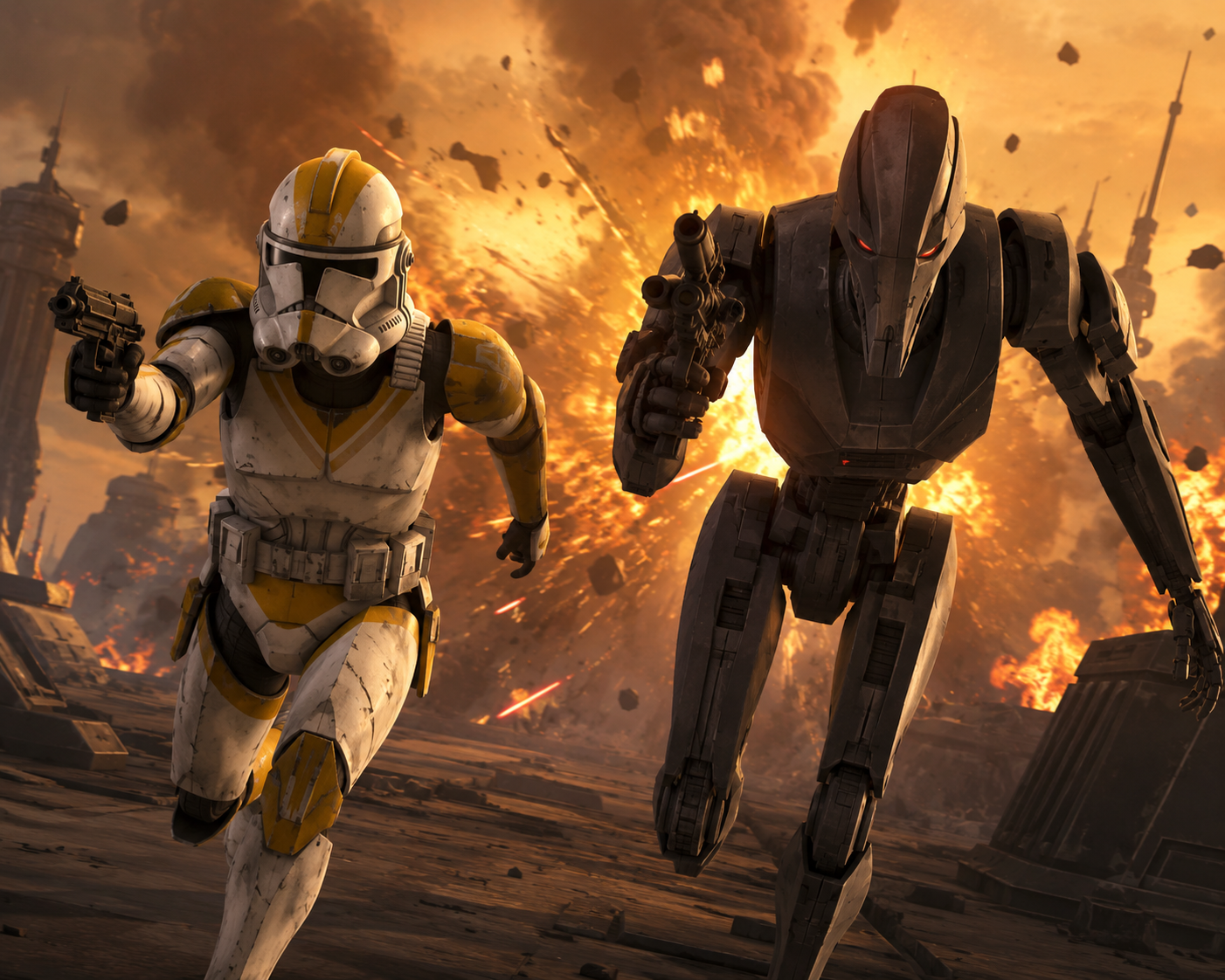 Cover art for A Clone and a droid, a starwars scenario on AI Dungeon