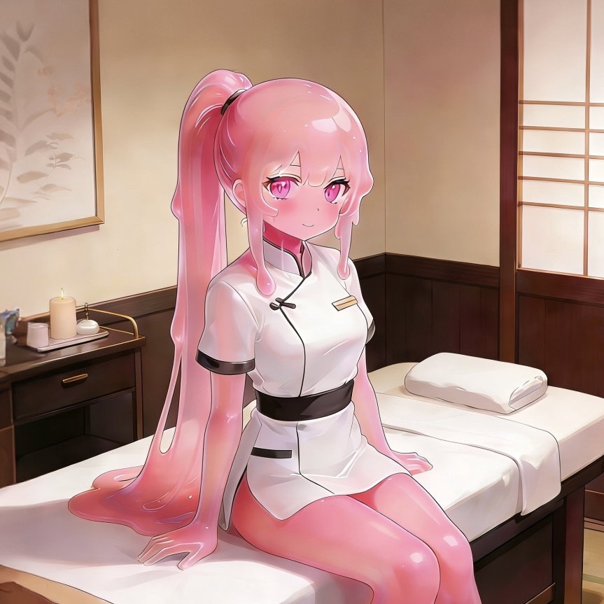 Cover art for Monster roommate: Mochi the slime, a monster roommate scenario on AI Dungeon