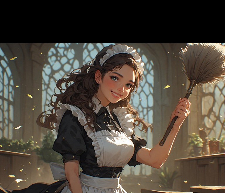 Cover art for The Maid Trade, a maid scenario on AI Dungeon