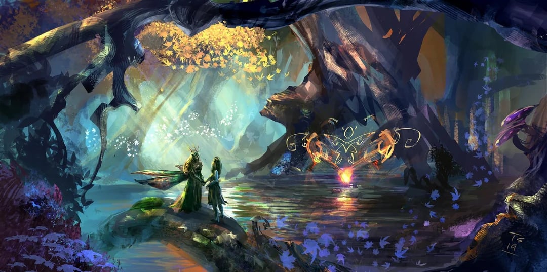 Cover art for Forgotten in the Feywild, a fantasy scenario on AI Dungeon