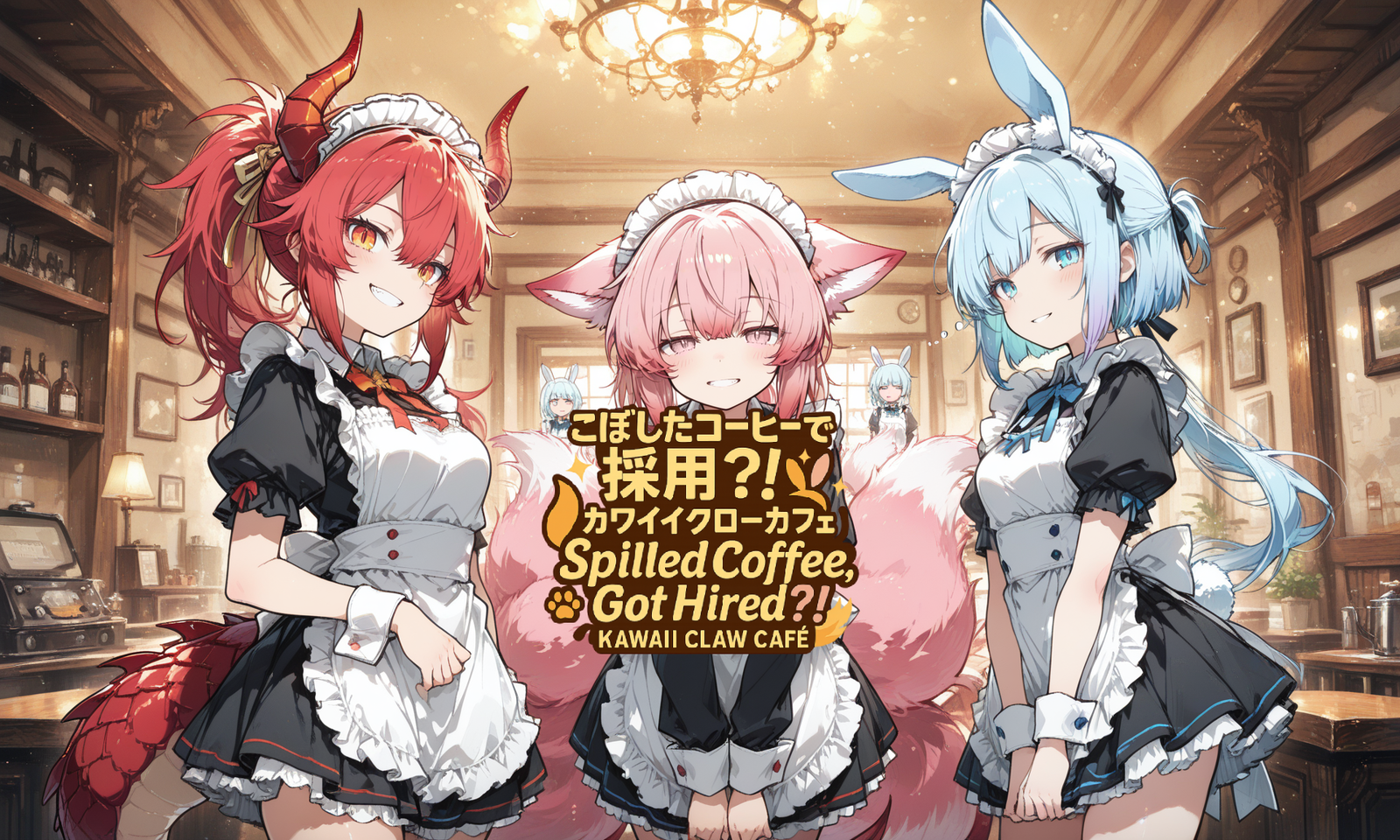 Cover art for 🎈FridayFunsies: Spilled Coffee, Got Hired?! Kawaii Claw Café, an anime scenario on AI Dungeon