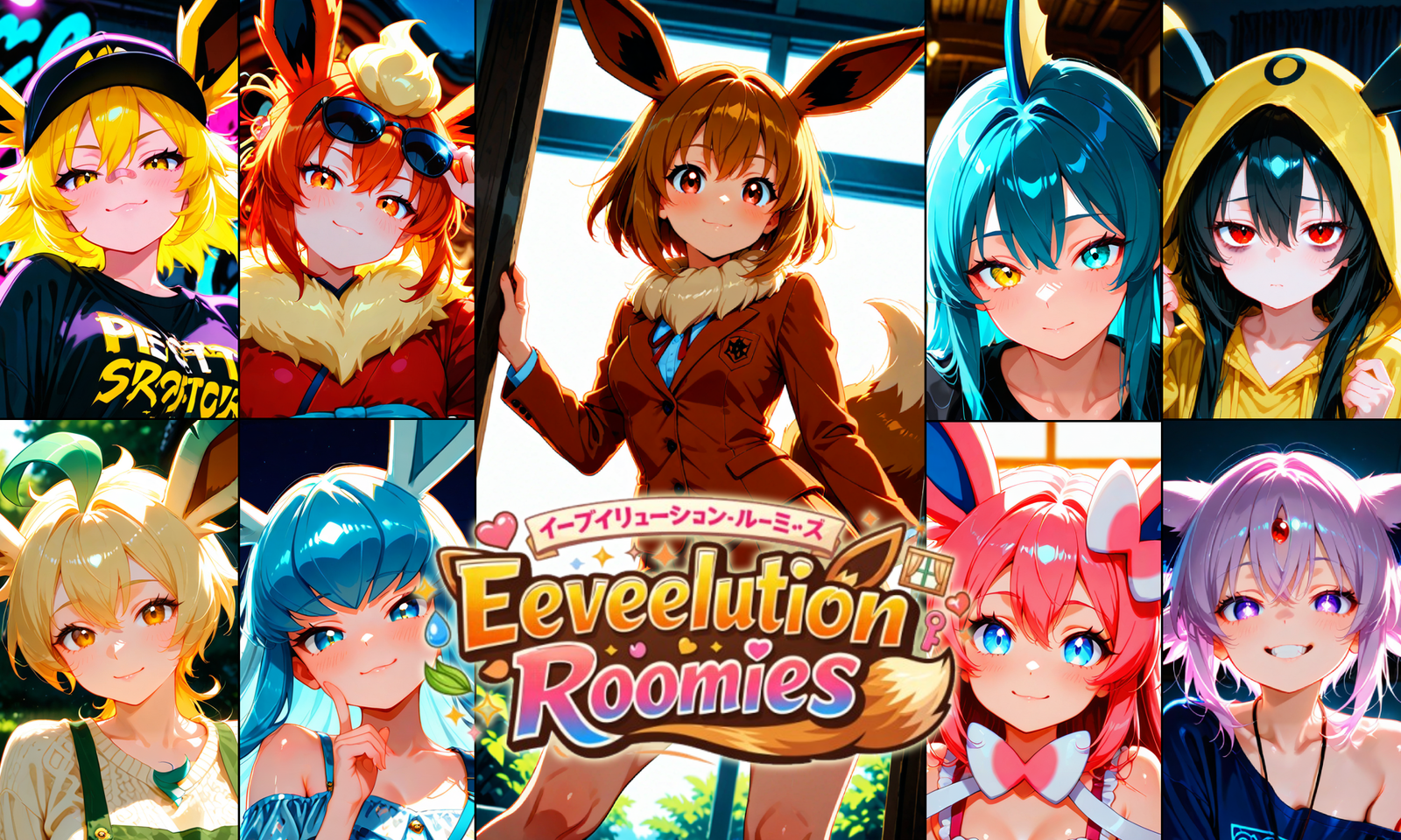 Cover art for 🎈FridayFunsies: Eeveelution Roomies, an anime scenario on AI Dungeon