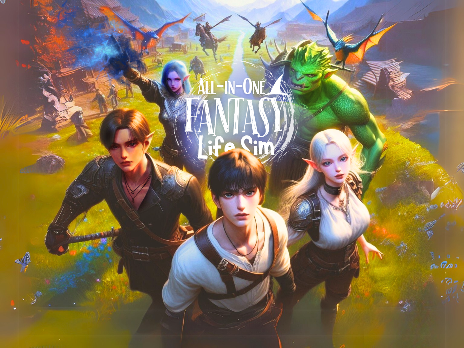 Cover art for All-in-One Fantasy Life Sim, a rpg scenario on AI Dungeon