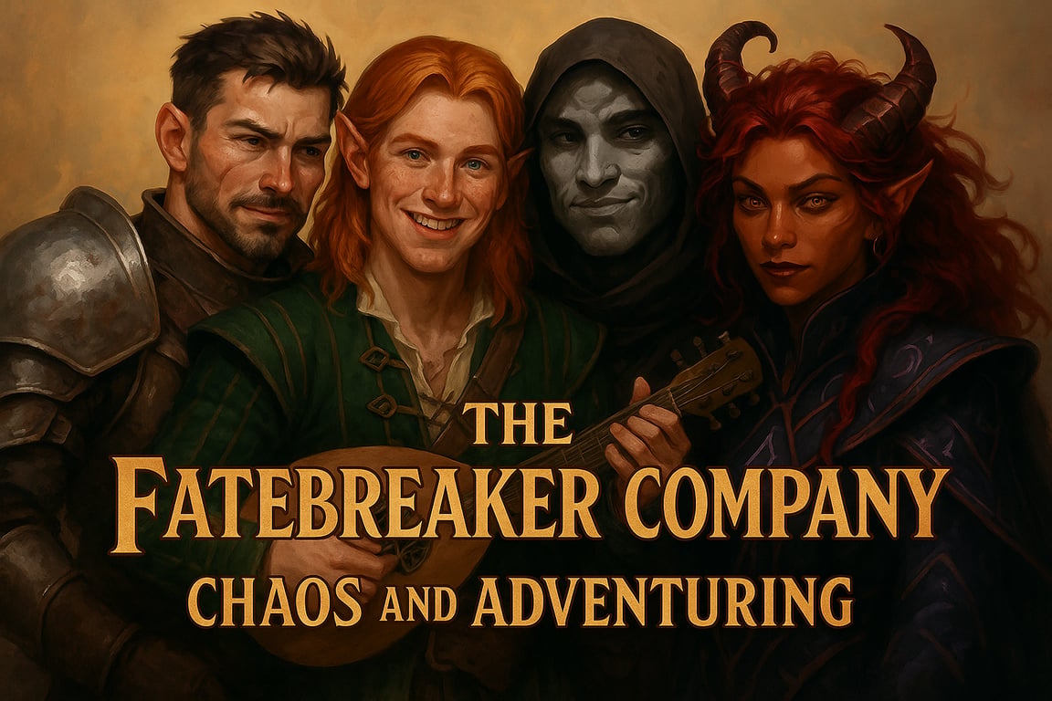 Cover art for The Fatebreaker Company: Chaos and Adventuring (LOW CONTEXT), a fantasy scenario on AI Dungeon