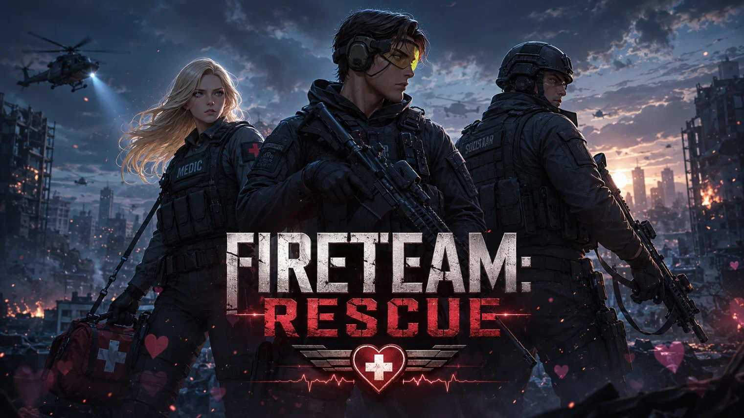Cover art for ✨ FIRETEAM: Rescue ⛑️🪖(IS & AC 🎭🗂️), a modern romance scenario on AI Dungeon