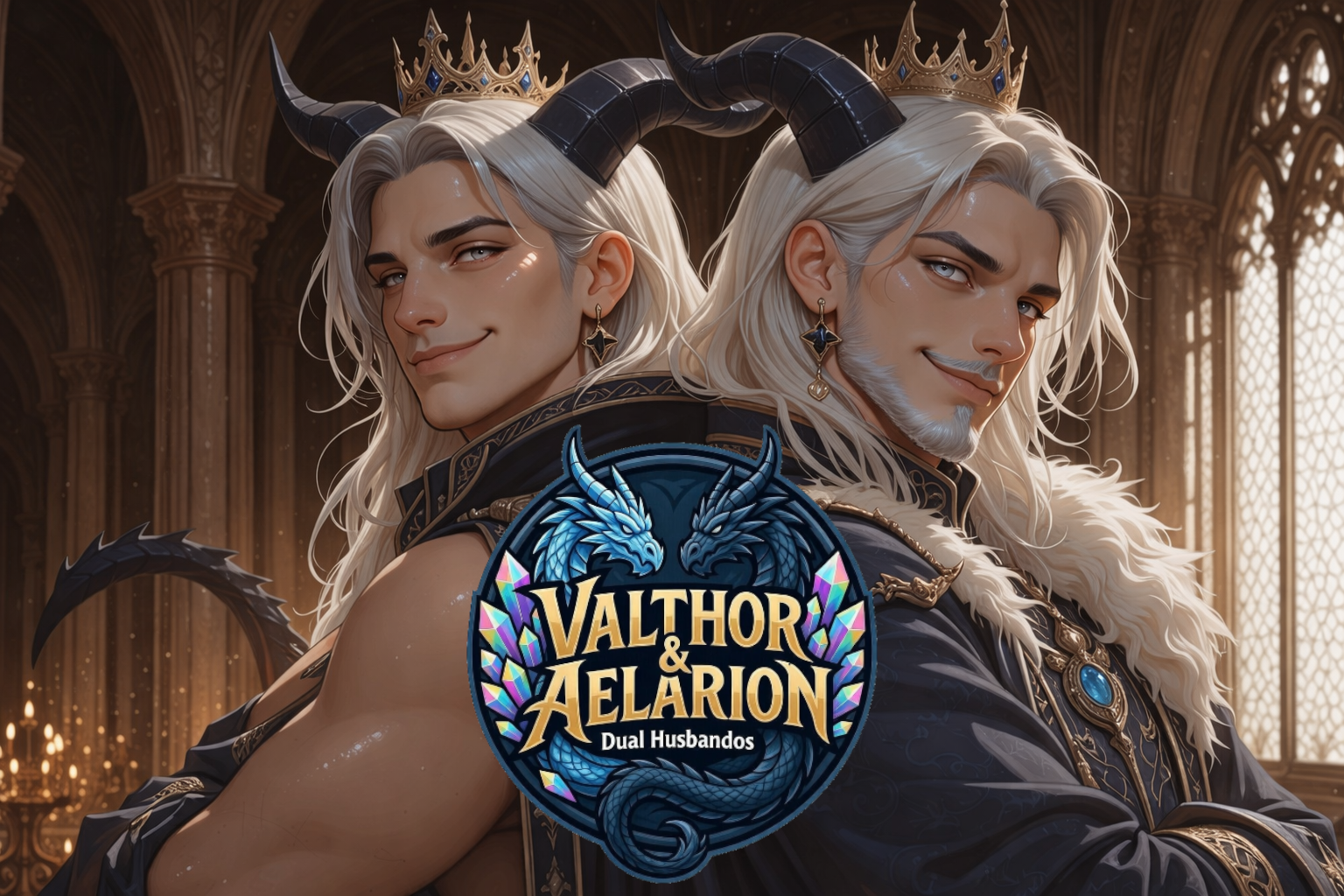 Cover art for ✨ Dual Husbandos: Valthor & Aelarion (IS 🎭), a romance scenario on AI Dungeon