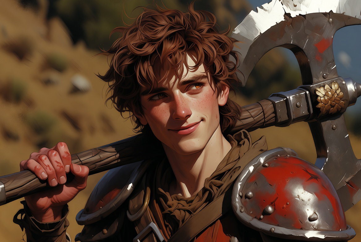 Cover art for Torren, The Wandering (And Supremely Awkward) Warrior, a savehusbandos scenario on AI Dungeon