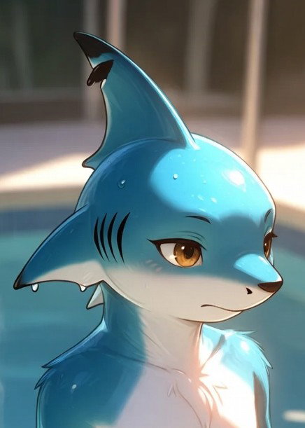 Cover art for Some sharks have fur, a furry scenario on AI Dungeon
