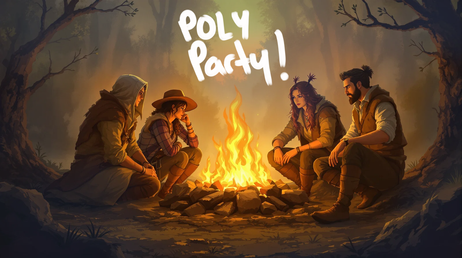 Cover art for Poly Party!, an adventure scenario on AI Dungeon