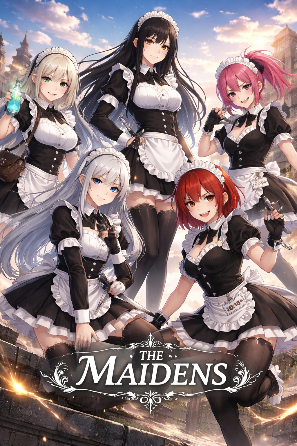 Cover art for The Maiden order, a fantasy scenario on AI Dungeon