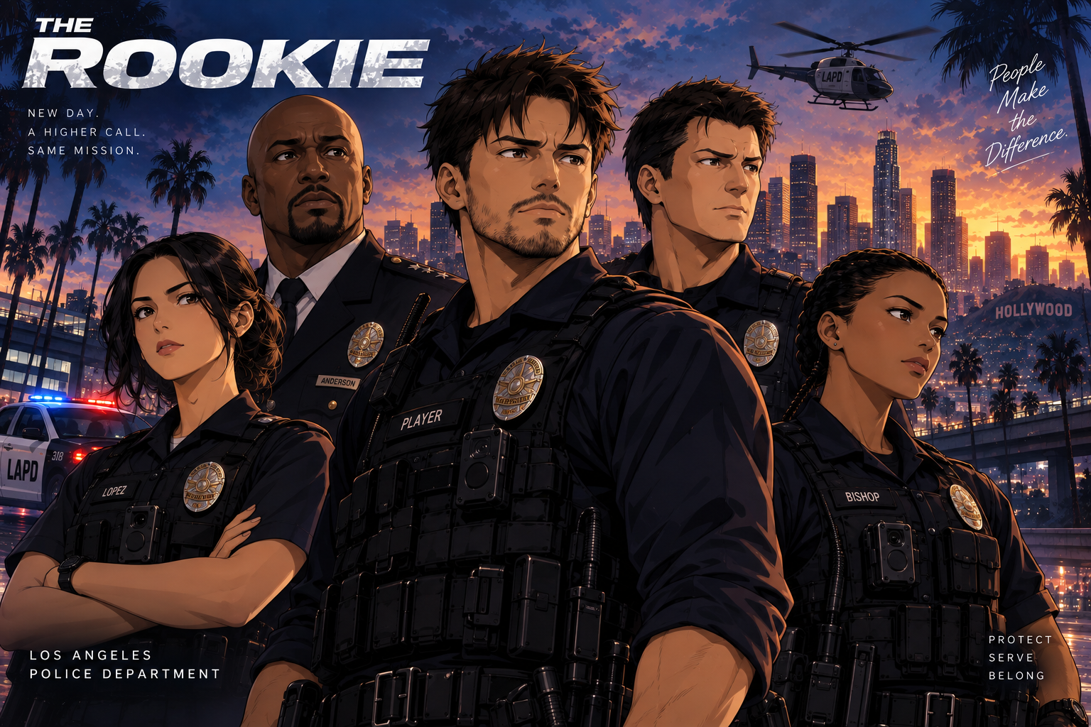 Cover art for The Rookie , a cops scenario on AI Dungeon