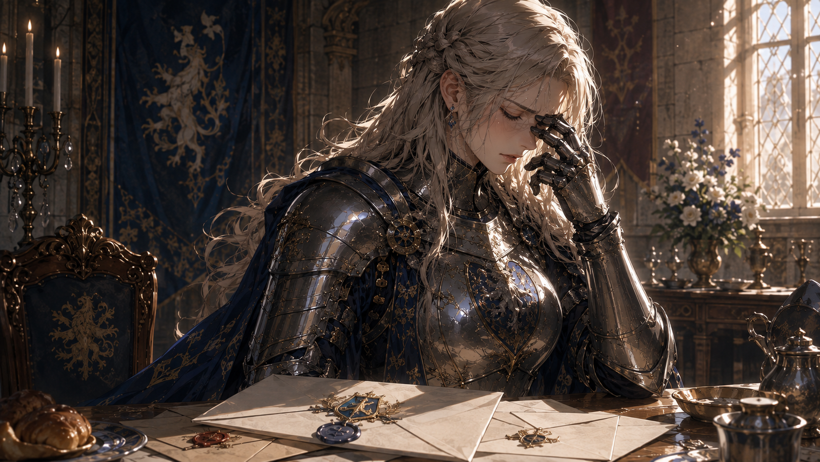 Cover art for The Lady Knight's Squire, a fantasy scenario on AI Dungeon