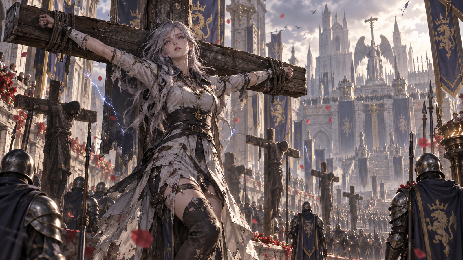 Cover art for She is Crucified, a dark fantasy scenario on AI Dungeon