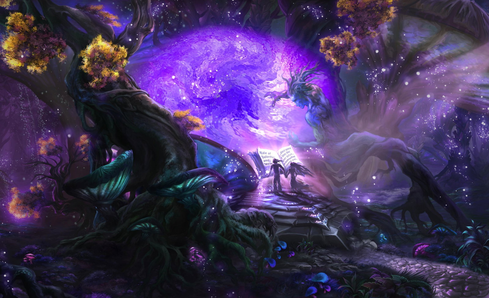 Cover art for an insane cool magic world, a magic scenario on AI Dungeon