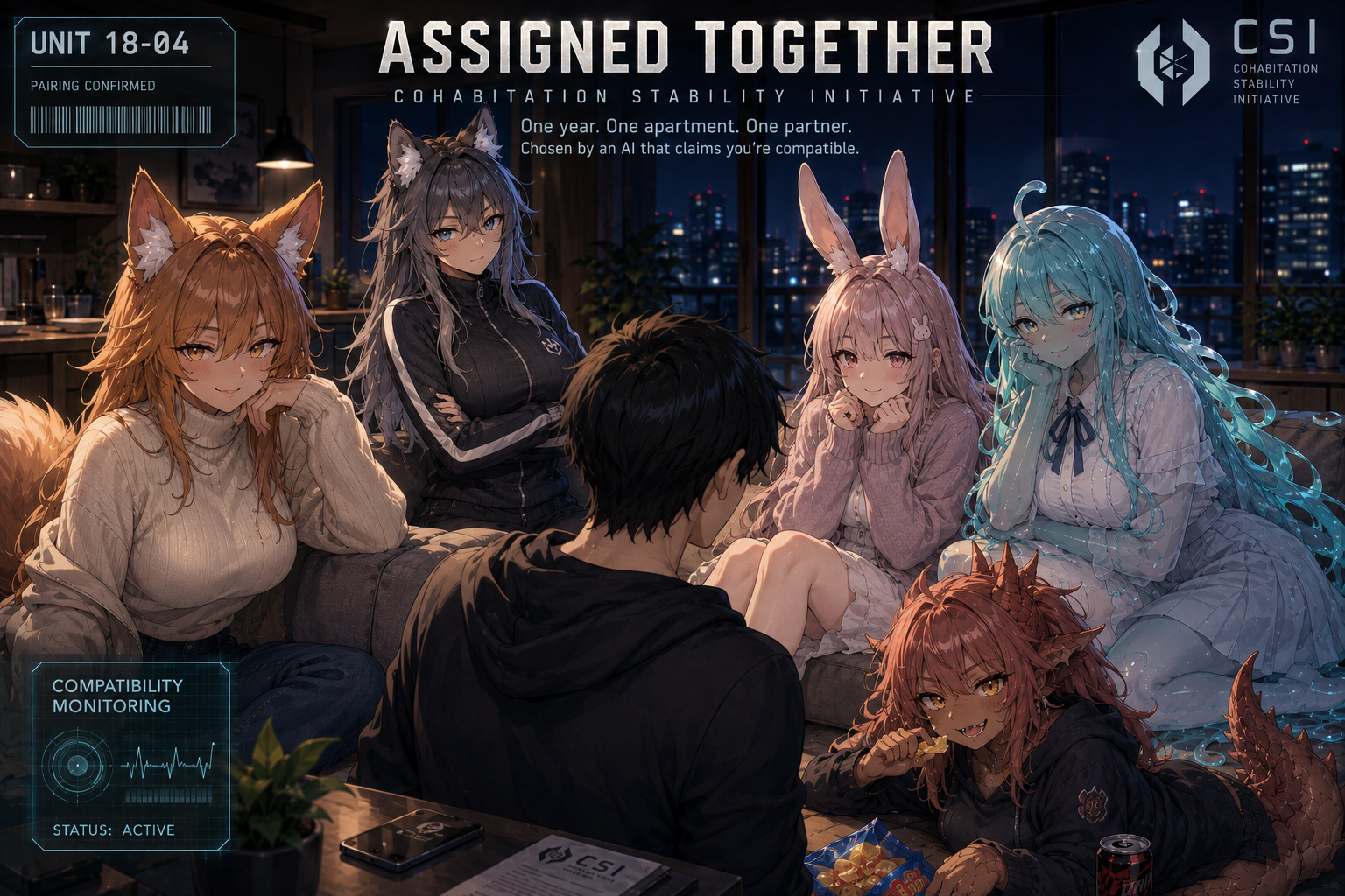 Cover art for Assigned Together, an anthro scenario on AI Dungeon