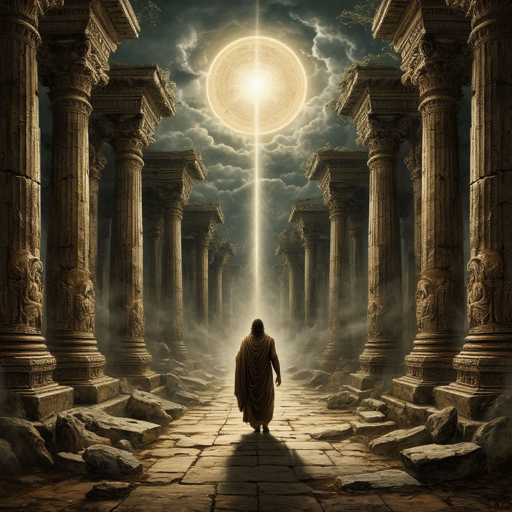 Cover art for Gods among us, a sandbox scenario on AI Dungeon