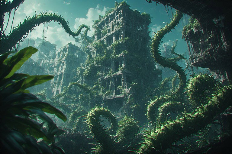 Cover art for Symbiosis Overgrowth: A plant post-apocalyptic Voyage, a litrpg world on Voyage