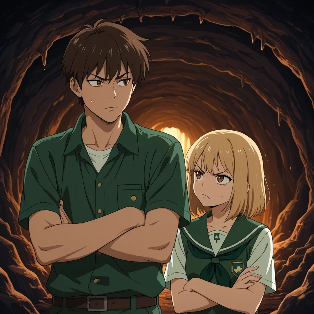 Cover art for "It's your fault we're stuck here!" ⛰️, a school scenario on AI Dungeon