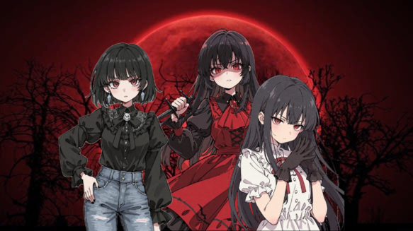Cover art for 3 vampire girls are fighting over you, a vampire adventure on AI Dungeon