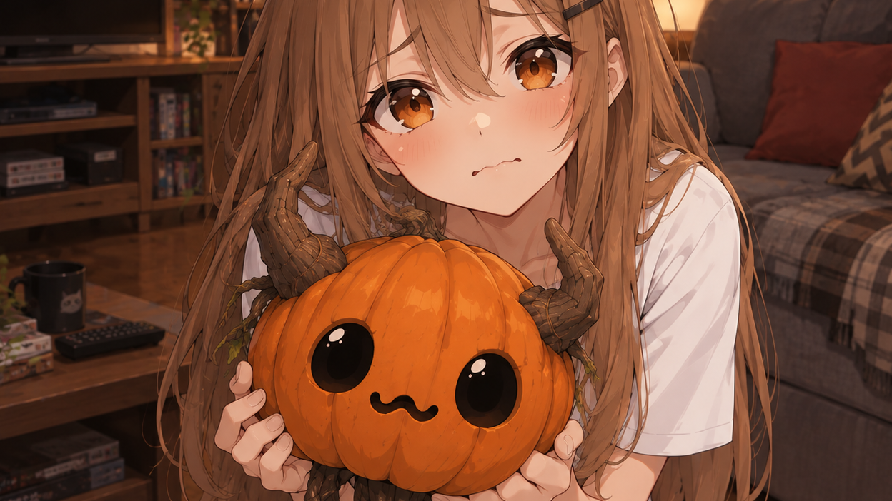 Cover art for Can we keep it? 🥺, a pumpkin scenario on AI Dungeon