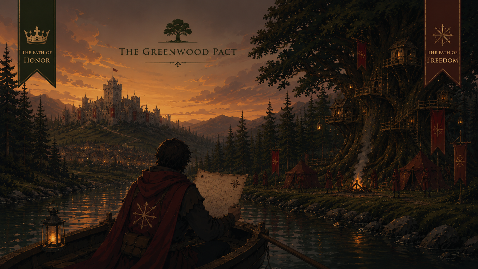 Cover art for The Greenwood Pact, a robin hood scenario on AI Dungeon