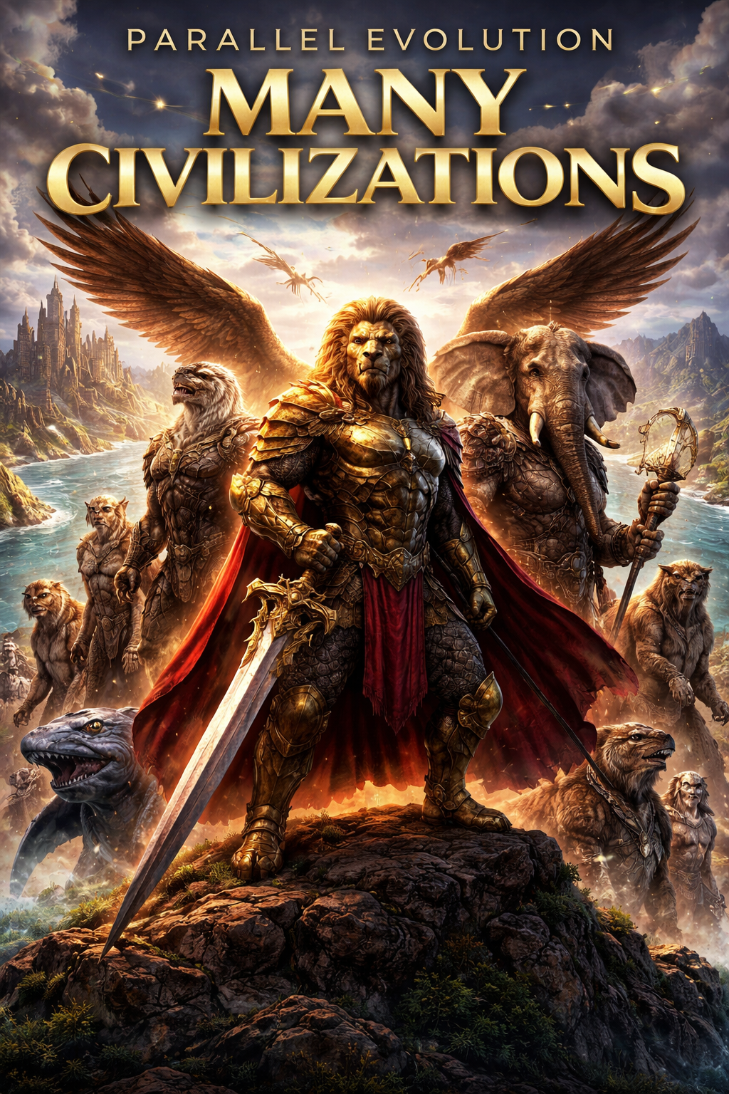 Cover art for Parallel Evolution: Many Civilizations, an action scenario on AI Dungeon