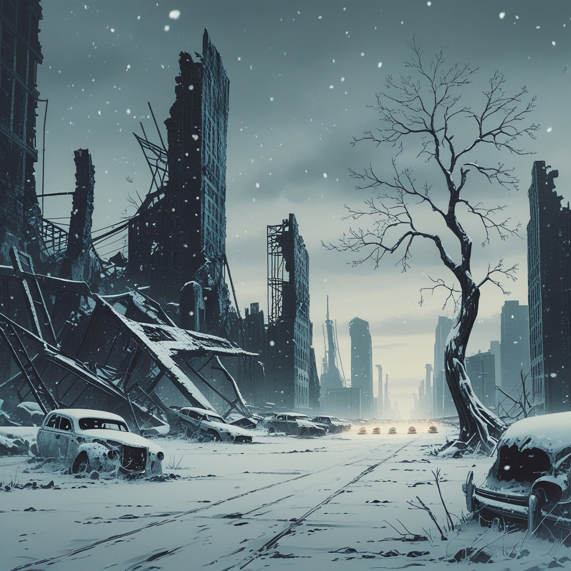 Cover art for Eternal winter, a post apocalypse scenario on AI Dungeon
